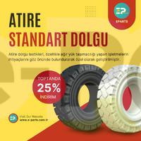 7,00-12  Atire Standart Siyah Dolgu Forklift Lastiği Segmansız 