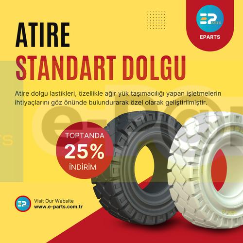 4,00 - 8  Atire Standart Siyah Dolgu Forklift Lastiği Segmanlı