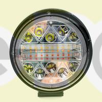 Yuvarlak Led Far Sarı-Kırmızı Sinyalli + Çakarlı 9V35V DC 35W